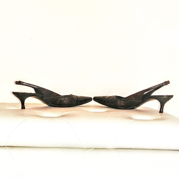 Dolce Gabbana croc  pointed toe kitten heels - Picture 6 of 7